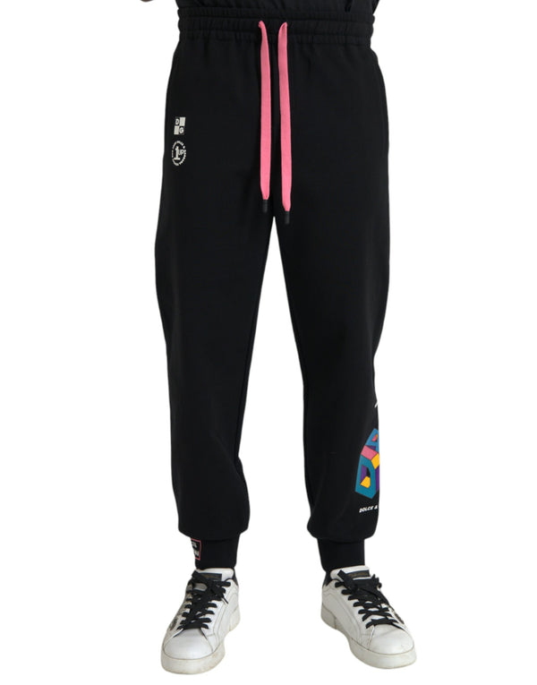 Dolce & Gabbana Black Logo Cotton Jogger Sweatpants Pants