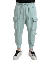 Dolce & Gabbana Light Blue Cotton Cargo Jogger Sweatpants Pants