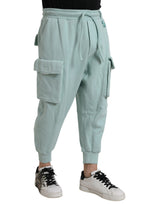 Dolce & Gabbana Light Blue Cotton Cargo Jogger Sweatpants Pants