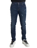 Dolce & Gabbana Blue Slim Fit Cotton Skinny Men Denim Jeans