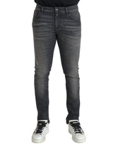 Dolce & Gabbana Gray Washed Cotton Stretch Skinny Denim Jeans