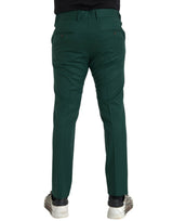 Dolce & Gabbana Green Wool Men Slim Fit Chino Pants