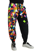 Dolce & Gabbana Multicolor Print Nylon Jogger Sweatpants Pants