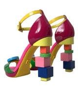 Dolce & Gabbana Multicolor Leather Heels Sandals Shoes