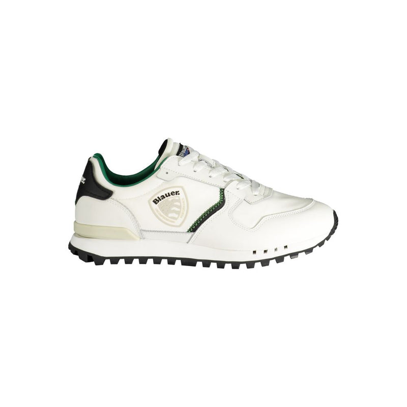 Blauer White Polyester Sneaker