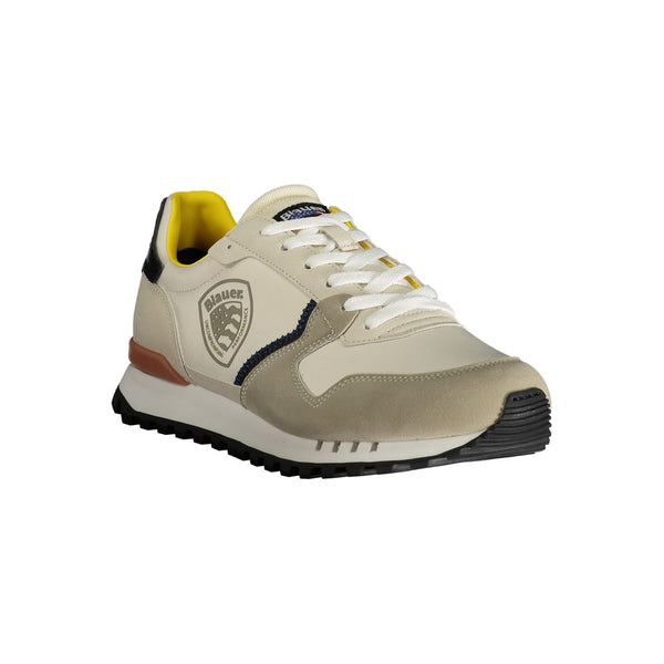 Blauer White Polyester Sneaker