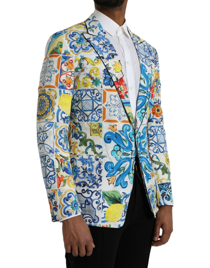 Dolce & Gabbana Multicolor Majolica TAORMINA Single Breasted Blazer