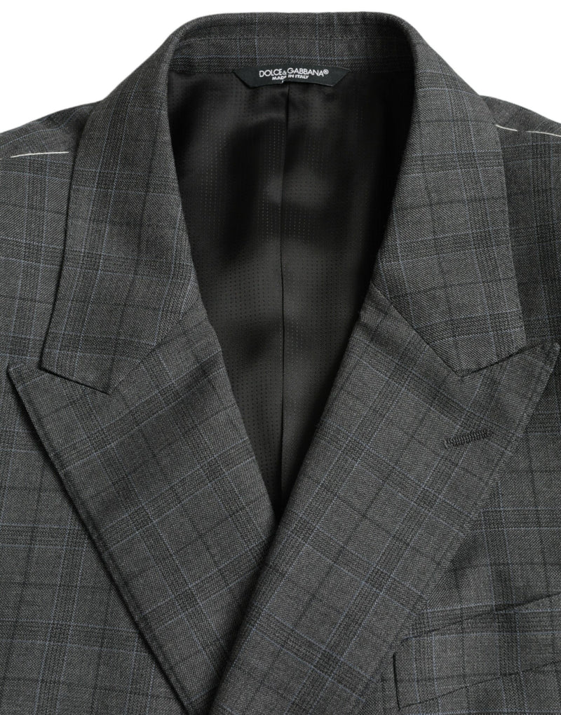 Dolce & Gabbana Gray Plaid Wool MARTINI Formal 2 Piece Suit