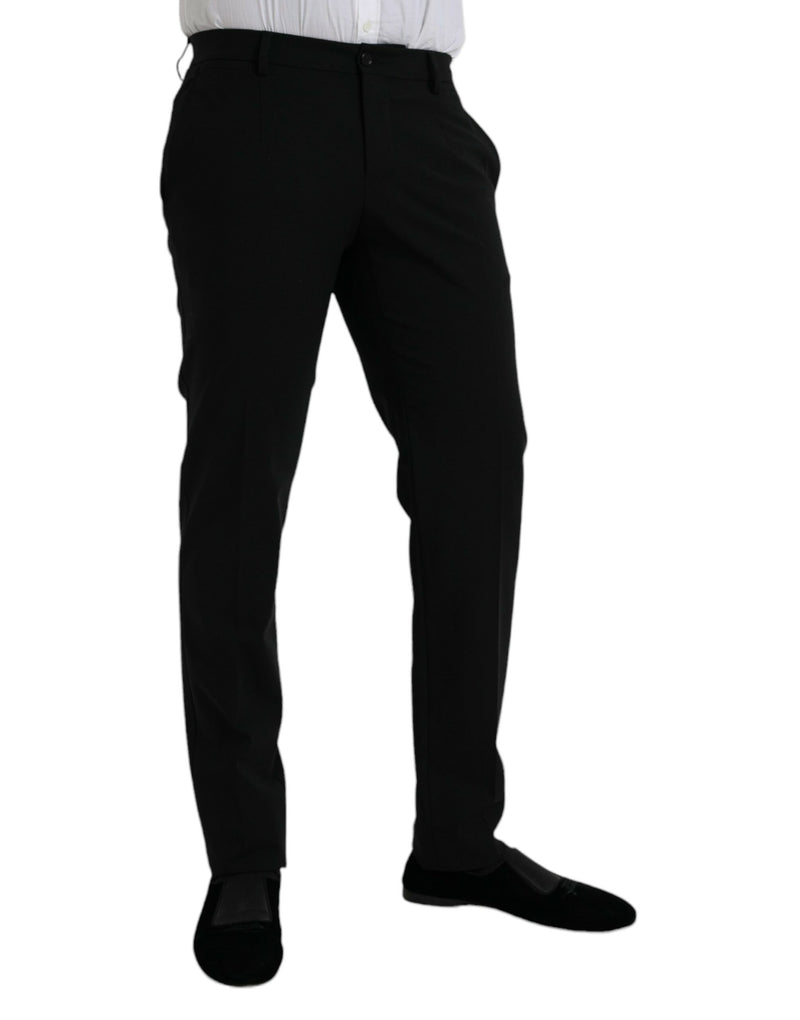 Dolce & Gabbana Black Wool Slim Fit Dress Formal Pants