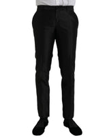 Dolce & Gabbana Black Silk SlimFit Dress Formal Pants