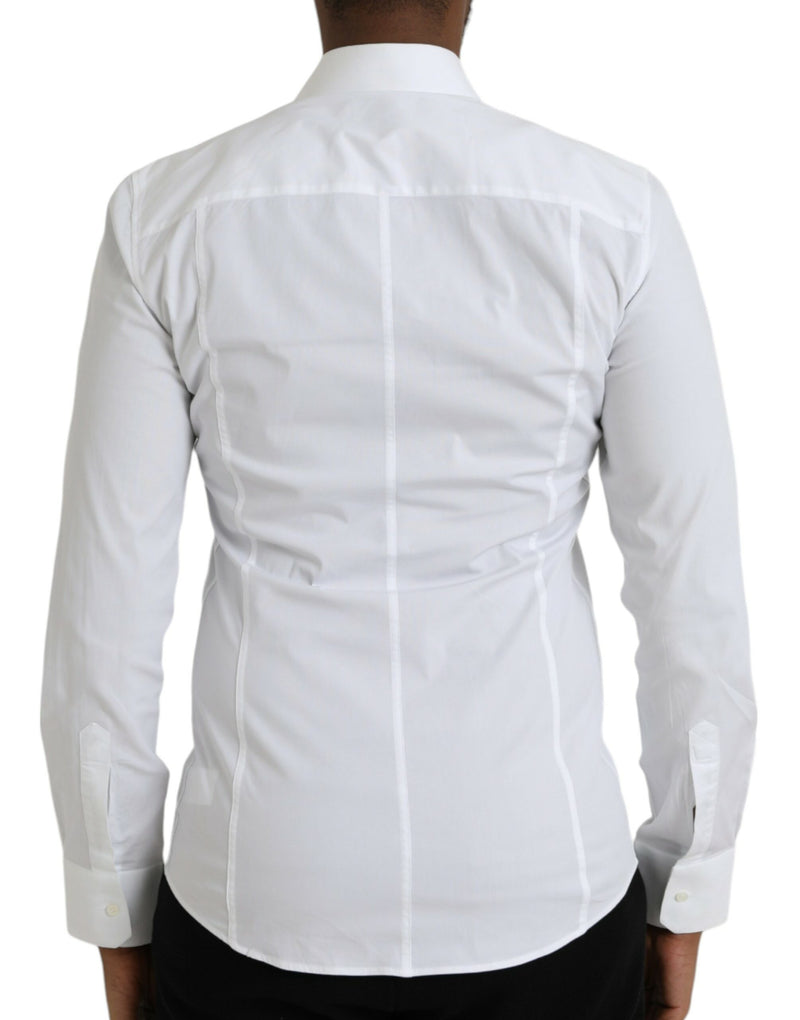 Dolce & Gabbana White Cotton Stretch Formal SICILIA Shirt