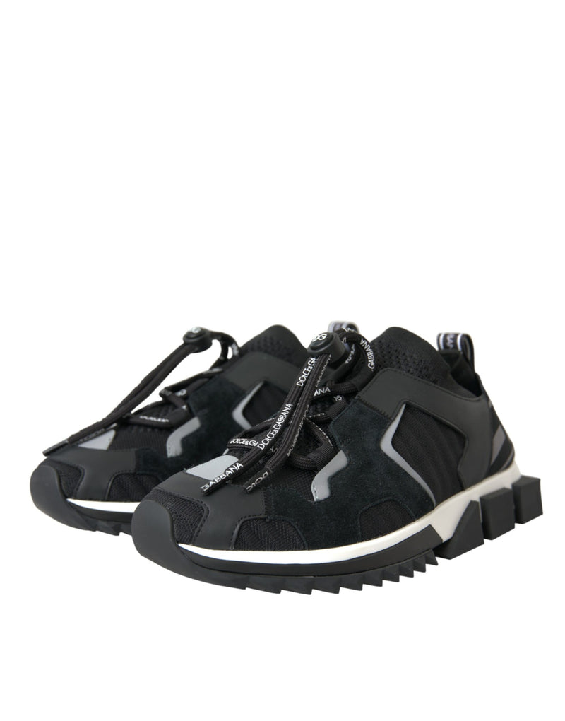 Dolce & Gabbana Black Mesh Sorrento Trekking Sneakers Shoes