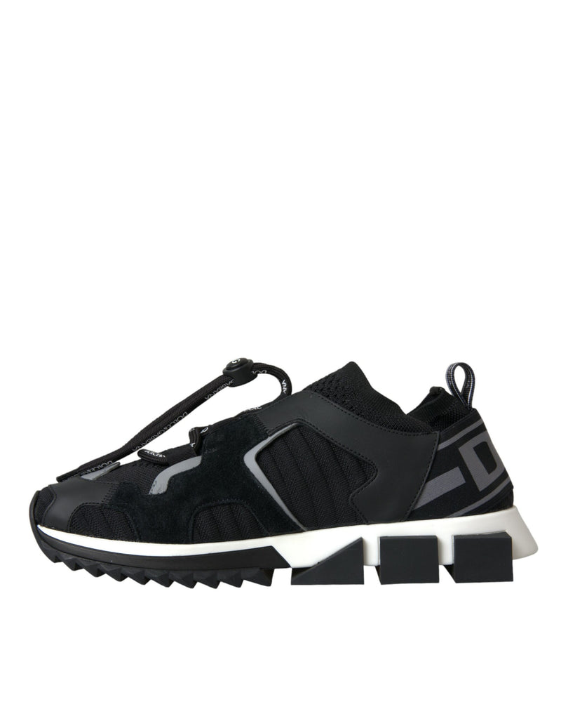 Dolce & Gabbana Black Mesh Sorrento Trekking Sneakers Shoes