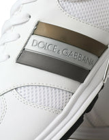 Dolce & Gabbana White Mesh Leather Low Top Trainers Sneakers Shoes