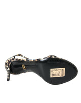 Dolce & Gabbana Brown Leopard Leather Heels Sandals Shoes