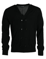 Dolce & Gabbana Black Cashmere Knit Long Sleeves Cardigan Sweater