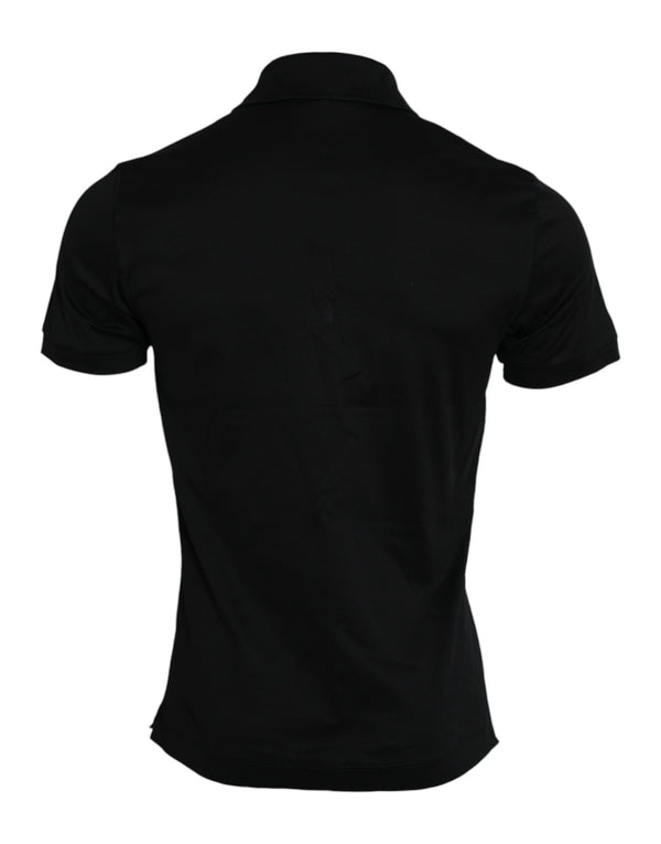 Dolce & Gabbana Black Logo Collared Short Sleeves Polo T-shirt