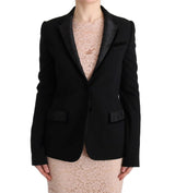 Dolce & Gabbana Elegant Black Jacquard Slim Fit Blazer