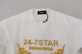 Dsquared² White Embroidered Crewneck Sweatshirt Sweater