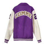 Comme Des Fuckdown Chic Cotton Blend College Bomber Jacket