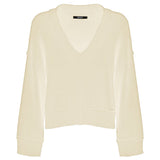 Imperfect Chic Beige V-Neck Wool Blend Sweater