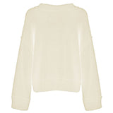 Imperfect Chic Beige V-Neck Wool Blend Sweater