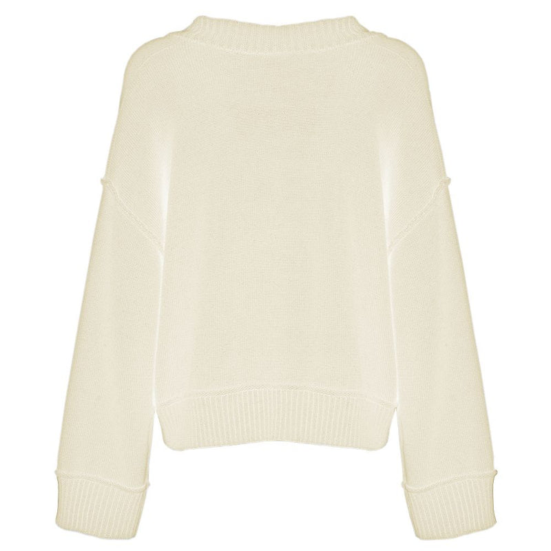 Imperfect Chic Beige V-Neck Wool Blend Sweater