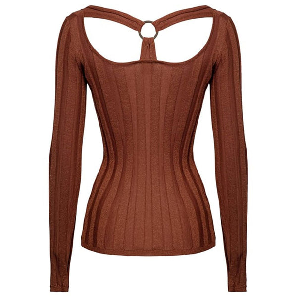 PINKO Brown Viscose Sweater