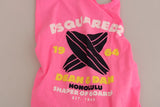 Dsquared² Pink Logo Print Sleeveless Sheath Mini Dress