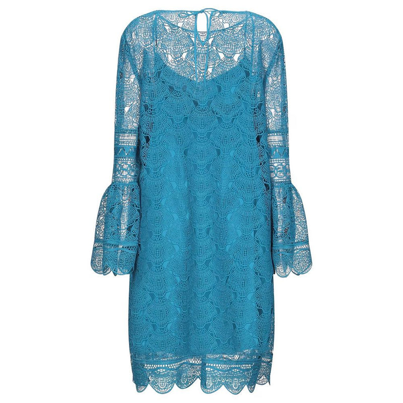 Alberta Ferretti Sky Blue Embroidered Short Dress