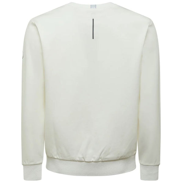 People Of Shibuya Chic White Tech Fabric Crewneck Sweater