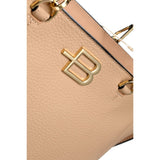 Baldinini Trend Chic Nude Textured Calfskin Handbag