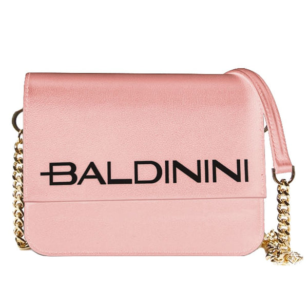 Baldinini Trend Elegant Pink Calfskin Handbag with Chain Strap