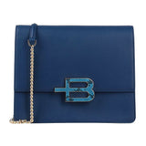 Baldinini Trend Chic Blue Calfskin Leather Shoulder Bag