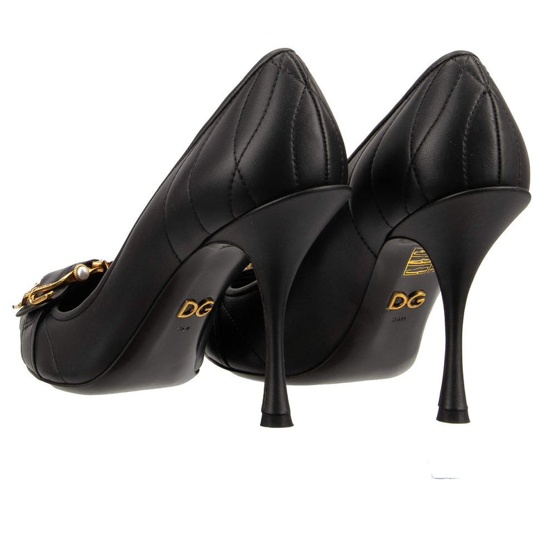 Dolce & Gabbana Elegant Buckle Leather Pumps in Black