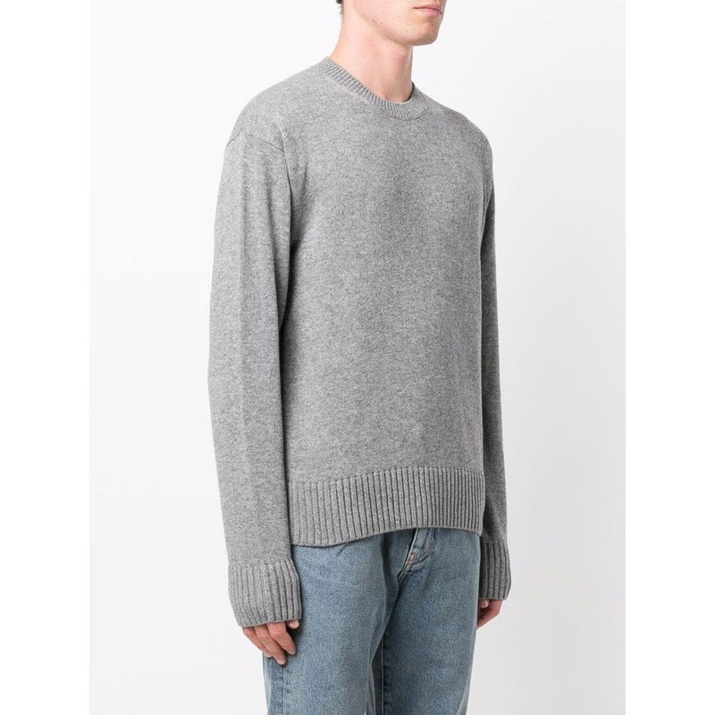 Off-White Elegant Gray Wool Sweater for Men