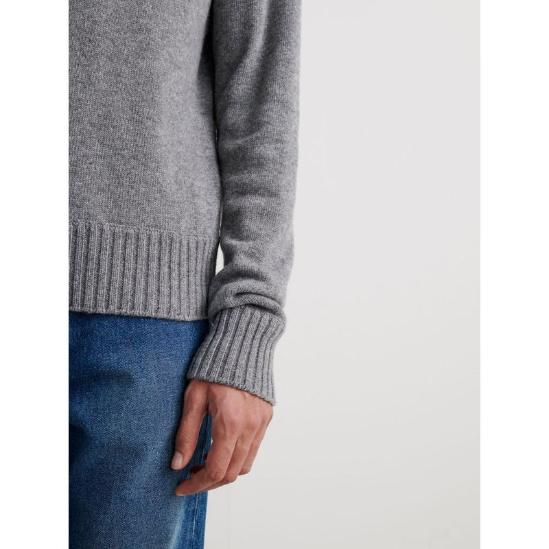 Off-White Elegant Gray Wool Sweater for Men