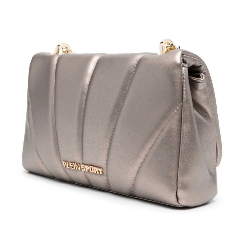 Plein Sport Chic Beige Crossbody Bag with Gold Chain Accent