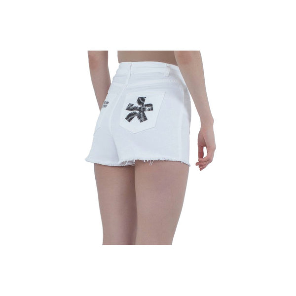 Comme Des Fuckdown Chic Raw Hem Logo Cotton Shorts