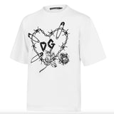 Dolce & Gabbana Elegant Velvet Detailed Cotton T-Shirt