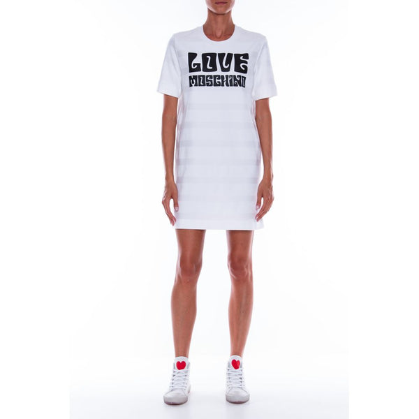 Love Moschino Chic Logo Print Cotton T-Shirt Dress