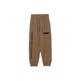 Comme Des Fuckdown Chic Brown Cotton Sweatpants with Unique Print