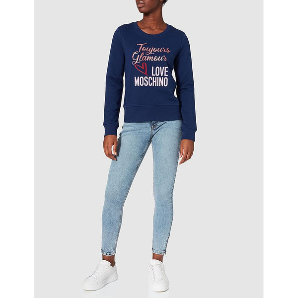 Love Moschino Chic Blue Emblem Sweatshirt