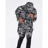 Armani Exchange Camouflage Grey Hooded Trench Revolution