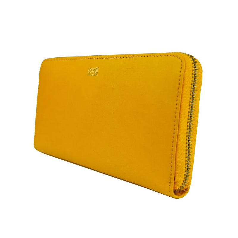 Cavalli Class Elegant Calfskin Leather Wallet in Vibrant Yellow