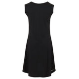 Imperfect Elegant Black Logo Cotton Dress