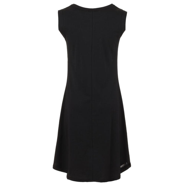 Imperfect Elegant Black Logo Cotton Dress