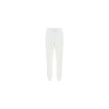 Love Moschino Chic White Cotton Pants with Rainbow Accents