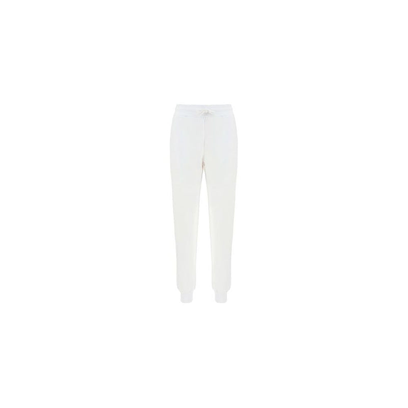 Love Moschino Chic White Cotton Pants with Rainbow Accents