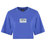 Comme Des Fuckdown Purple Cotton Tee with Signature Logo